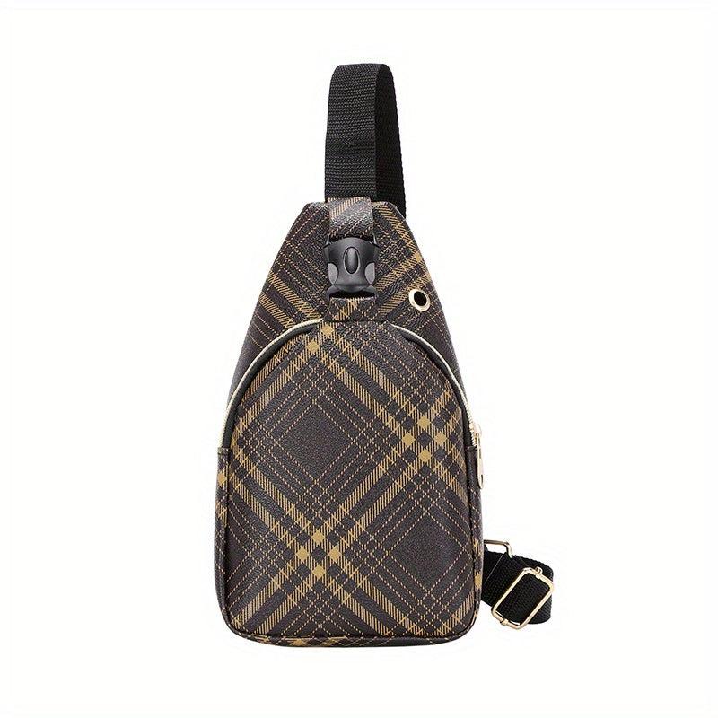 Casual Chest Bag PU Leather Lightweight Sling Bag
