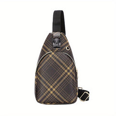 Casual Chest Bag PU Leather Lightweight Sling Bag