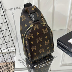 Casual Chest Bag PU Leather Lightweight Sling Bag