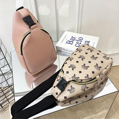 Casual Chest Bag PU Leather Lightweight Sling Bag