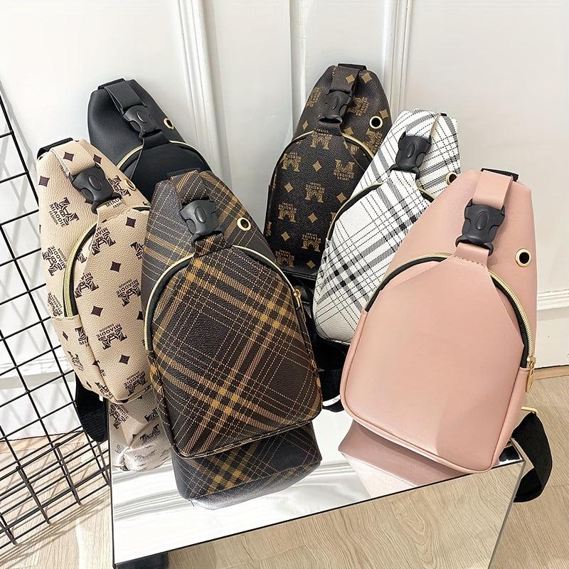 Casual Chest Bag PU Leather Lightweight Sling Bag