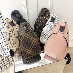 Casual Chest Bag PU Leather Lightweight Sling Bag