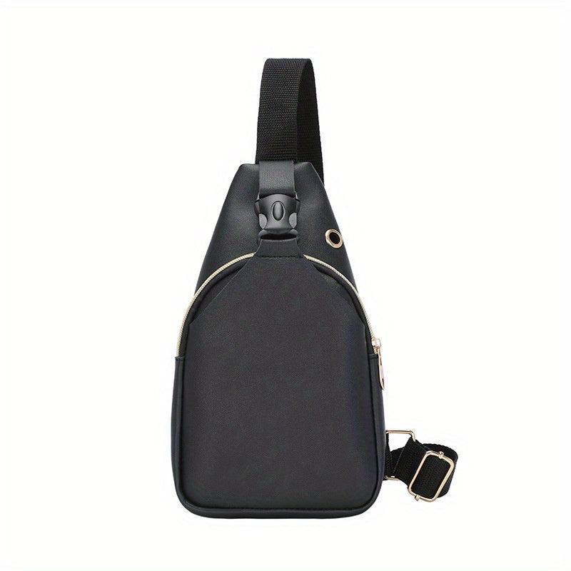 Casual Chest Bag PU Leather Lightweight Sling Bag