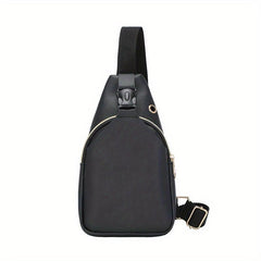 Casual Chest Bag PU Leather Lightweight Sling Bag