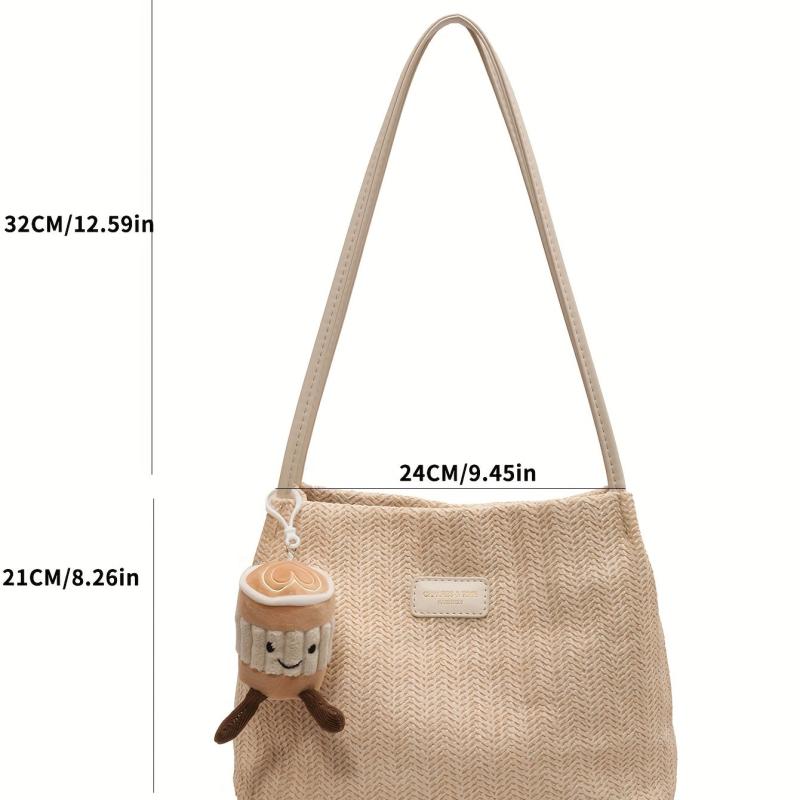 Straw Woven Tote Bag Summer Beach Hobo Bag Women's Casual Handbag