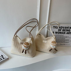 Straw Woven Tote Bag Summer Beach Hobo Bag Women's Casual Handbag