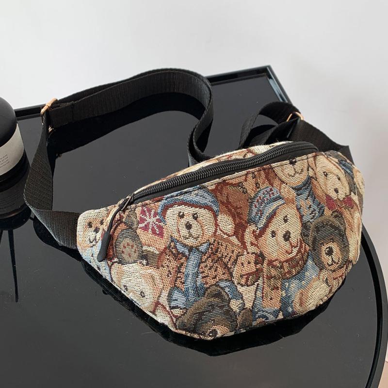 Cute Bear Pattern Chest Bag with Mini Purse