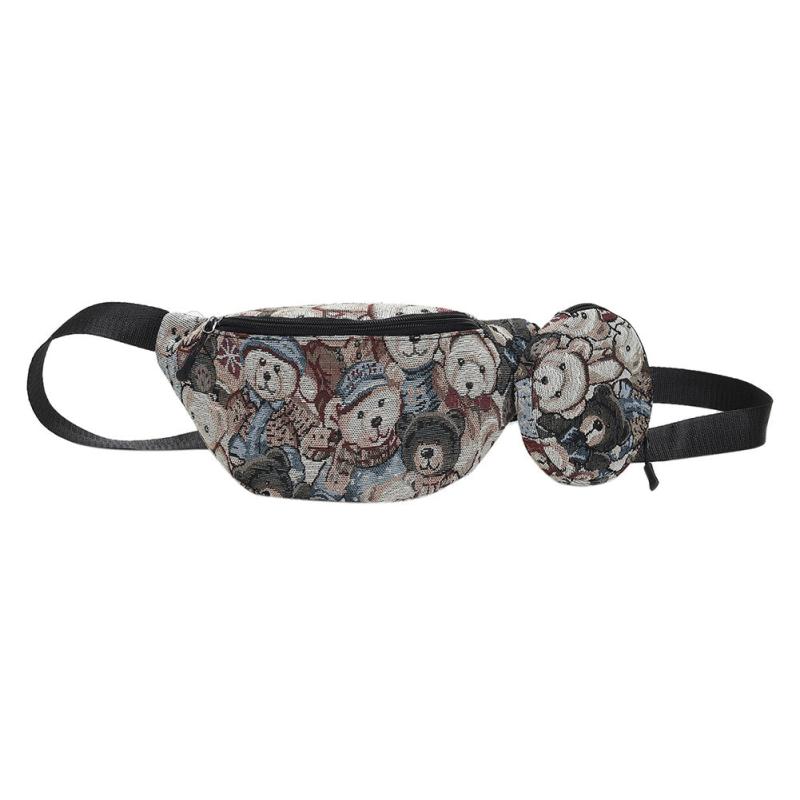 Cute Bear Pattern Chest Bag with Mini Purse