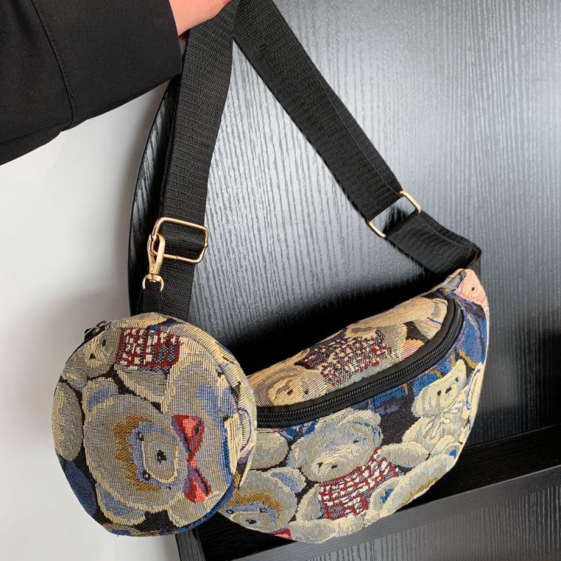 Cute Bear Pattern Chest Bag with Mini Purse
