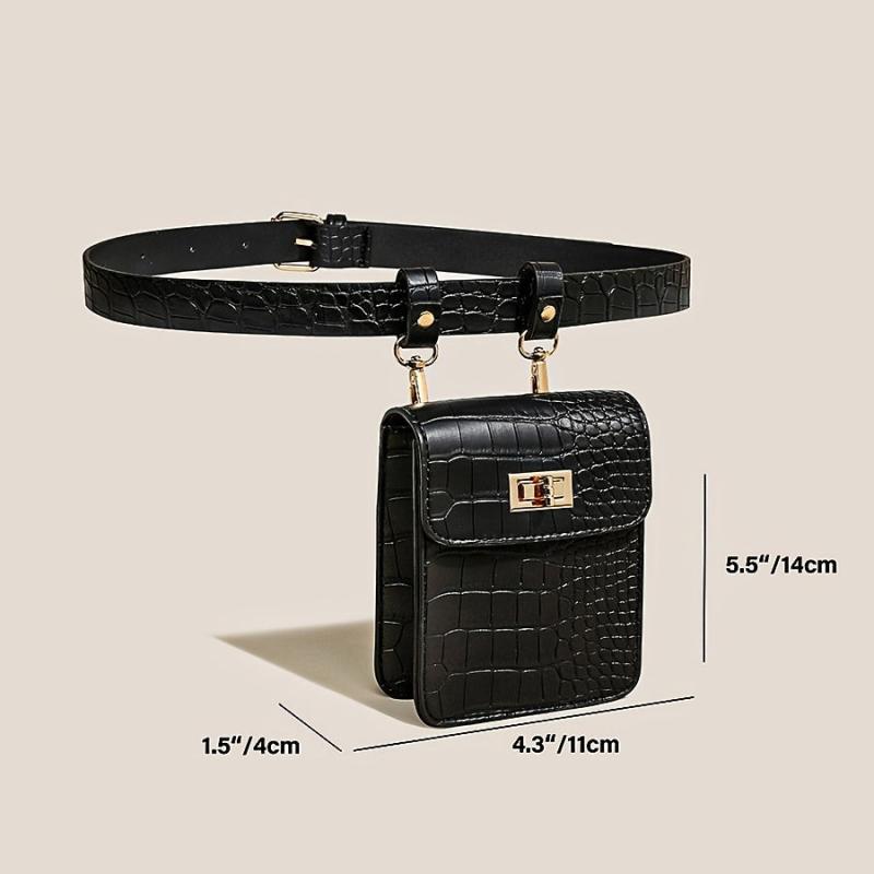Crocodile Embossed Fanny Pack for Women