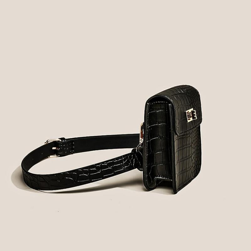 Crocodile Embossed Fanny Pack for Women