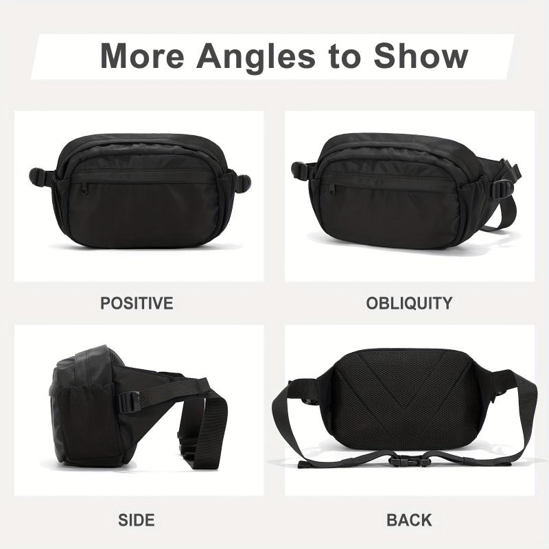 Solid Waist Bag All Match Zipper Fancy Pack Sports Chest Bag