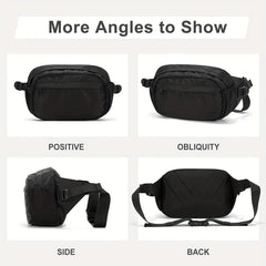 Solid Waist Bag All Match Zipper Fancy Pack Sports Chest Bag