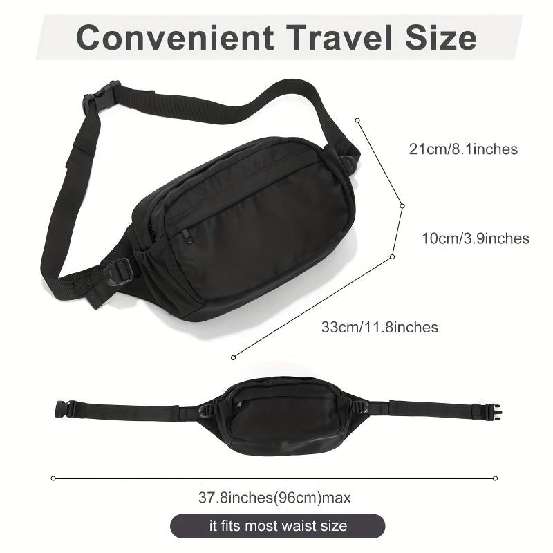 Solid Waist Bag All Match Zipper Fancy Pack Sports Chest Bag