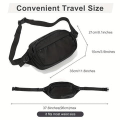 Solid Waist Bag All Match Zipper Fancy Pack Sports Chest Bag