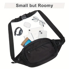 Solid Waist Bag All Match Zipper Fancy Pack Sports Chest Bag