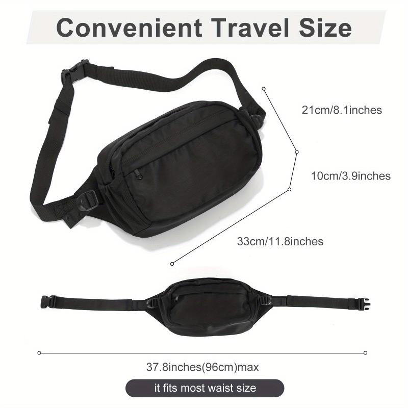 Solid Waist Bag All Match Zipper Fancy Pack Sports Chest Bag