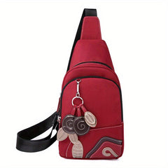 Flower Embroidery Sling Bag Nylon Crossbody Chest Bag