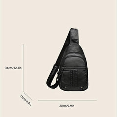 Vintage Pocket Chest Bag Crossbody Zipper Bag Women's Sling Purse