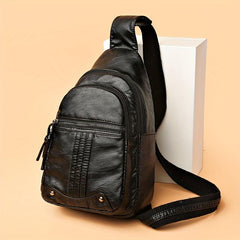 Vintage Pocket Chest Bag Crossbody Zipper Bag Women's Sling Purse