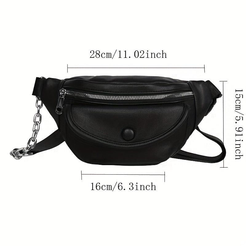 Stylish Fanny Pack Chain Crossbody Bag Women's Chest Purse
