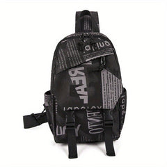 Casual Letter Pattern Sling Bag Vintage Crossbody Bag