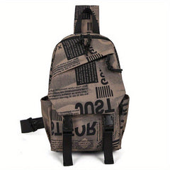 Casual Letter Pattern Sling Bag Vintage Crossbody Bag