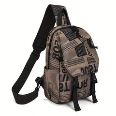 Casual Letter Pattern Sling Bag Vintage Crossbody Bag