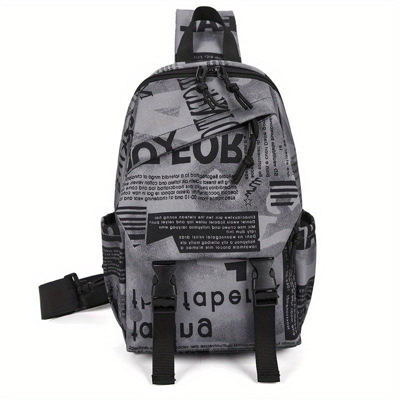 Casual Letter Pattern Sling Bag Vintage Crossbody Bag