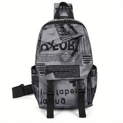 Casual Letter Pattern Sling Bag Vintage Crossbody Bag