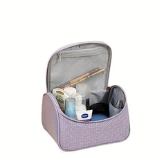 Plaid Cosmetic Bag PU Leather Makeup Storage Organizer