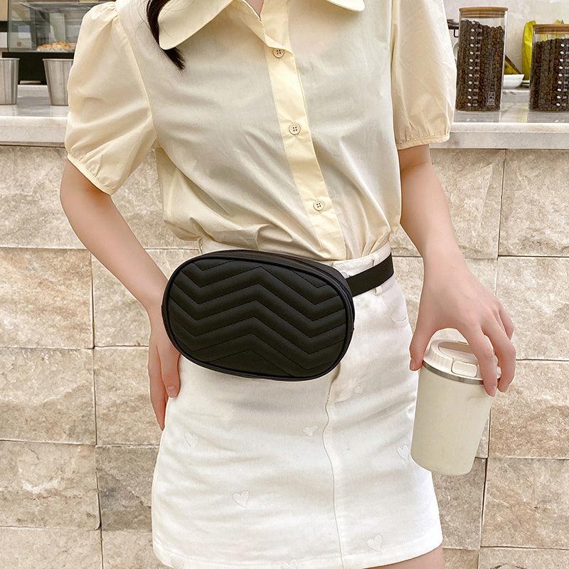 Women's Quilted Crossbody Waist Bag Lightweight Chest Bag