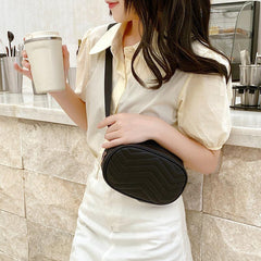 Women's Quilted Crossbody Waist Bag Lightweight Chest Bag