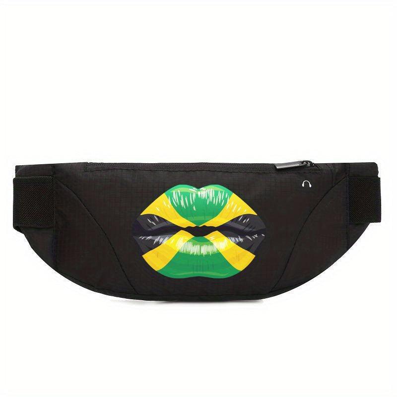 Colorful Letter Pattern Sports Chest Bag Lightweight Casual Waist Bag