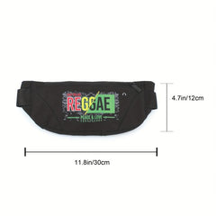 Colorful Letter Pattern Sports Chest Bag Lightweight Casual Waist Bag
