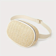 Straw Woven Summer Chest Bag Braided Crossbody Fanny Pack