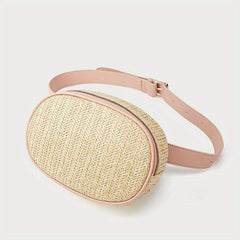 Straw Woven Summer Chest Bag Braided Crossbody Fanny Pack