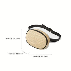 Straw Woven Summer Chest Bag Braided Crossbody Fanny Pack