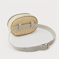 Straw Woven Summer Chest Bag Braided Crossbody Fanny Pack