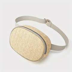 Straw Woven Summer Chest Bag Braided Crossbody Fanny Pack
