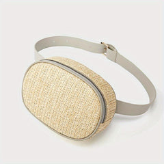 Straw Woven Summer Chest Bag Braided Crossbody Fanny Pack