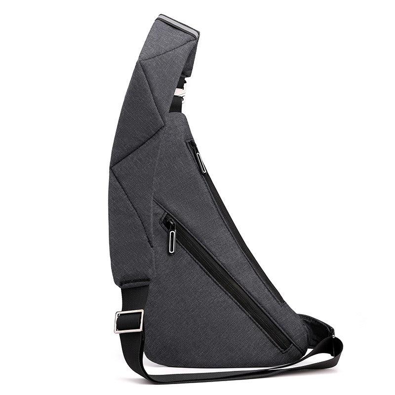Casual Minimalist Sling Bag Zipper Sports Storage Chest Bag Running Bag