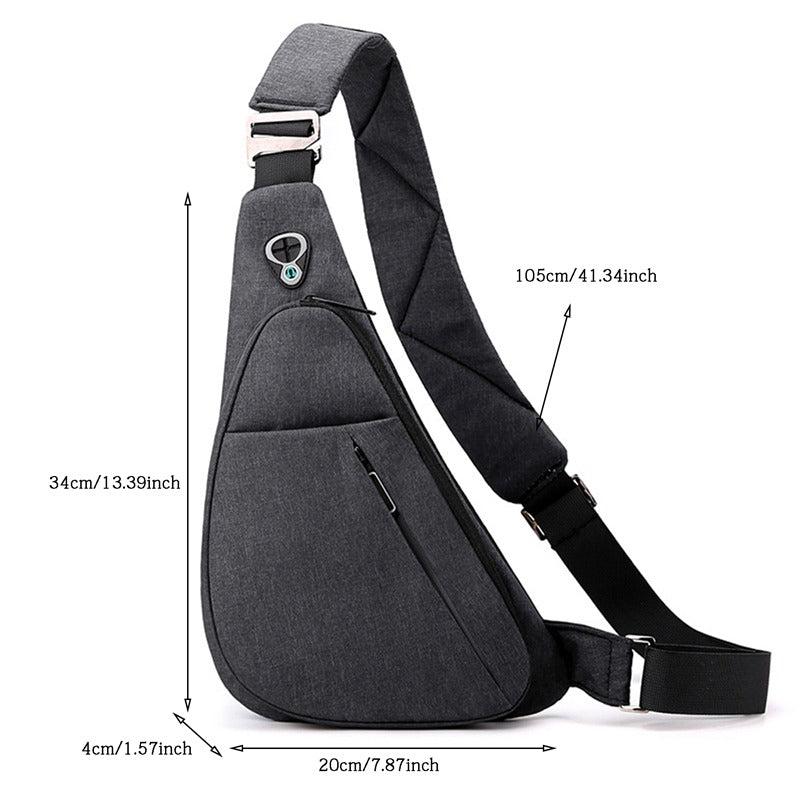Casual Minimalist Sling Bag Zipper Sports Storage Chest Bag Running Bag