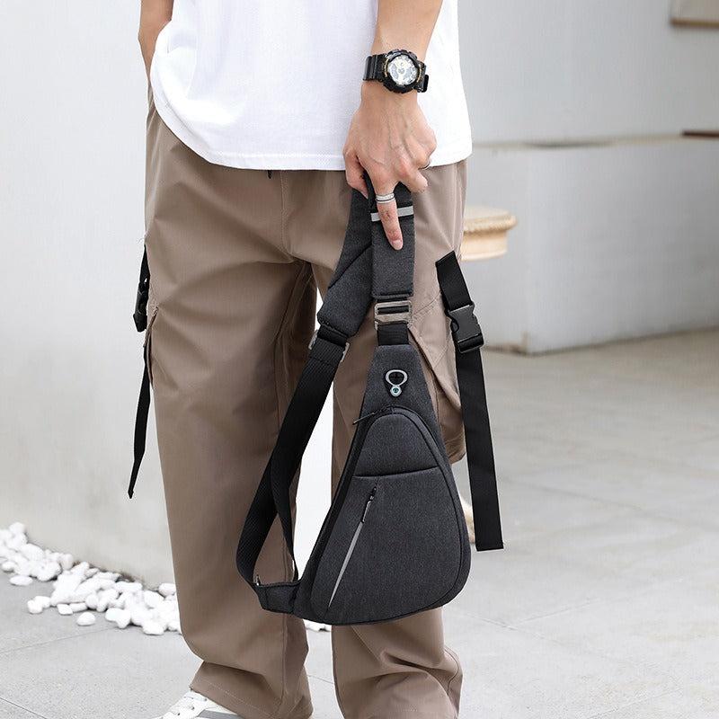 Casual Minimalist Sling Bag Zipper Sports Storage Chest Bag Running Bag