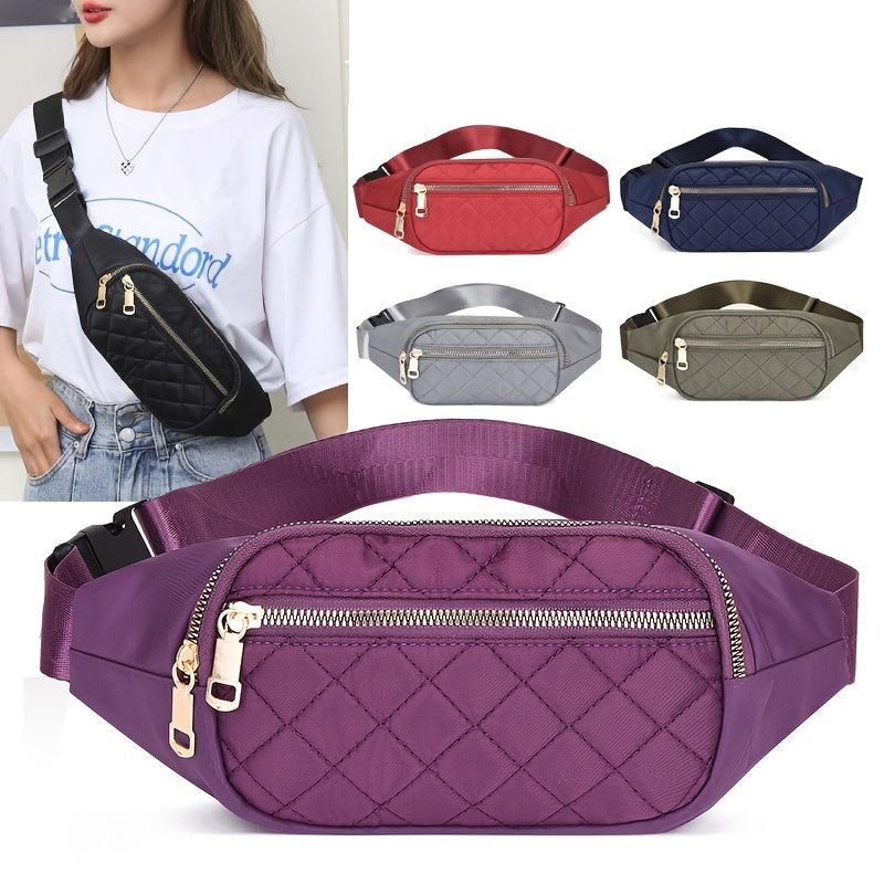 Quilted Waist Bag Zip Detail Fanny Pack
