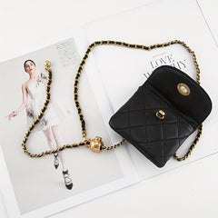 Argyle Quilted Chain Belt Bag for Women
