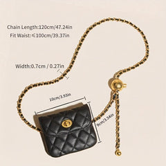 Argyle Quilted Chain Belt Bag for Women