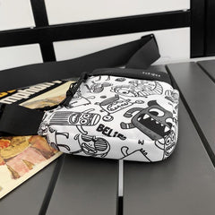 Cartoon Animal Graffiti Sling Bag for Sports Travel