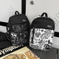 Cartoon Animal Graffiti Sling Bag for Sports Travel