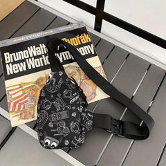Cartoon Animal Graffiti Sling Bag for Sports Travel